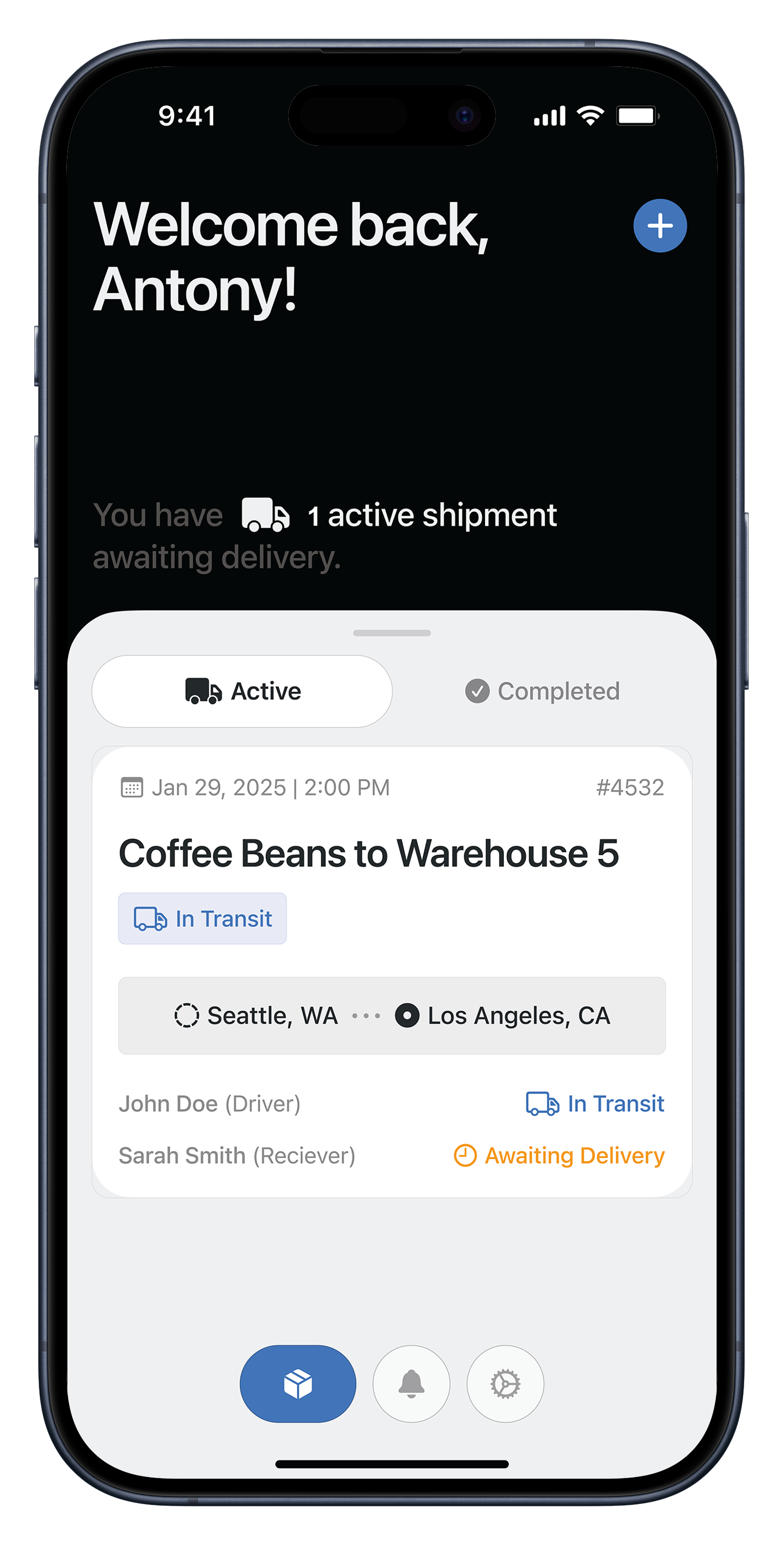 ShipForce iOS dashboard